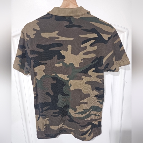 Levi's Brand Olive Green Camo Army Print Polo Shirt. Men's Adult Small - Picture 3 of 5